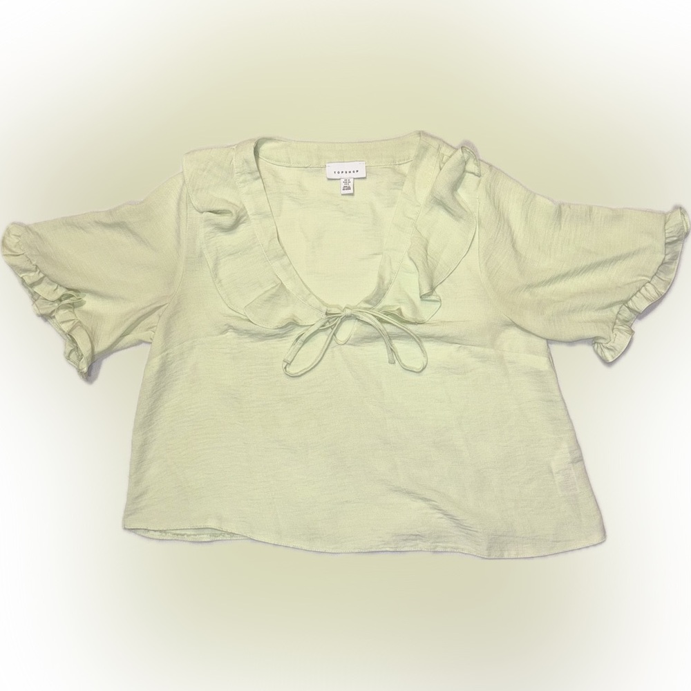 Topshop Maisie Frill Keyhole Blouse